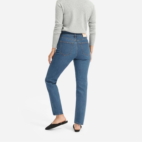 Everlane High Rise Slim Straight Ankle Button Fly Jeans - Picture 3 of 11